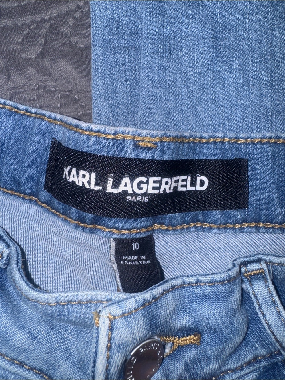 Karl Lagerfeld Light Blue Denim Jeans with Contrast Stitching